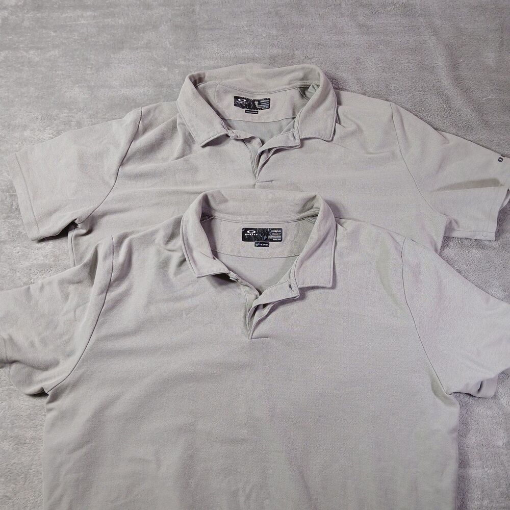 Lot 2 Oakley Hydrolix Polo Shirts XL Gray Golf Clubhouse Tech Prep Activewear XL